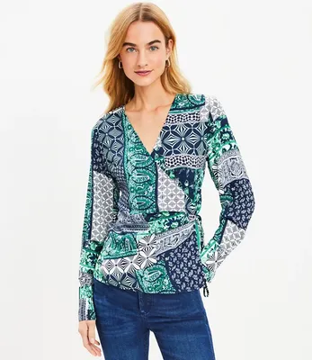 Patchwork Wrap Blouse