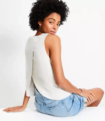 Linen Blend Petal Back Shell