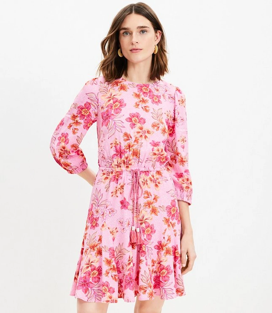 Petite Lily Godet Puff Sleeve Mini Flare Dress