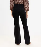 Curvy Five Pocket Slim Flare Pants Velvet