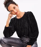 Petite Mosaic Cozy Velour Top