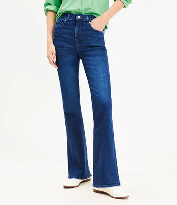 High Rise Slim Flare Jeans Dark Wash