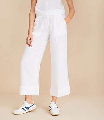 Lou & Grey Triple Cloth Wide Leg Crop Pants