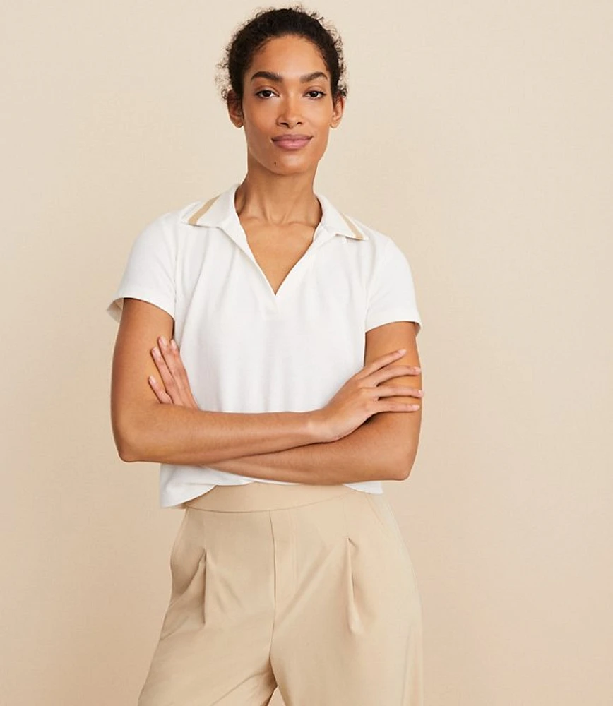 Lou & Grey Pique Polo Top