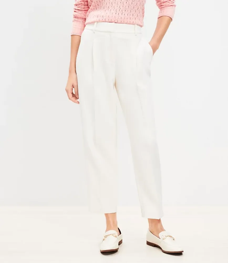 Petite Pleated Tapered Pants in Crepe