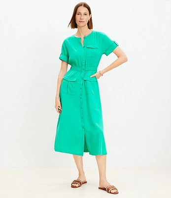 Petite Utility Midi Pocket Dress