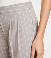 Petite LOFT Versa Seasonless Stretch Double Pleat Taper Pant Stripe