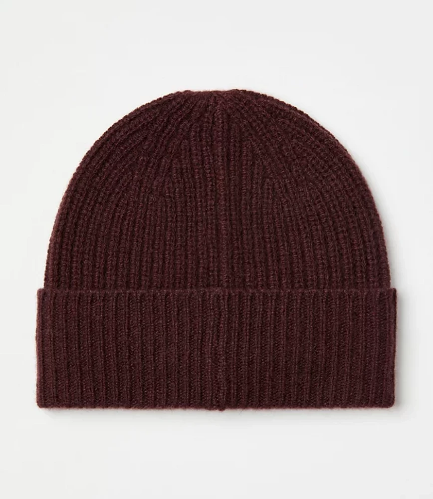 Ribbed Cashmere Beanie