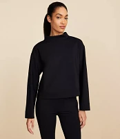 Lou & Grey Brushed Back Mock Neck Top