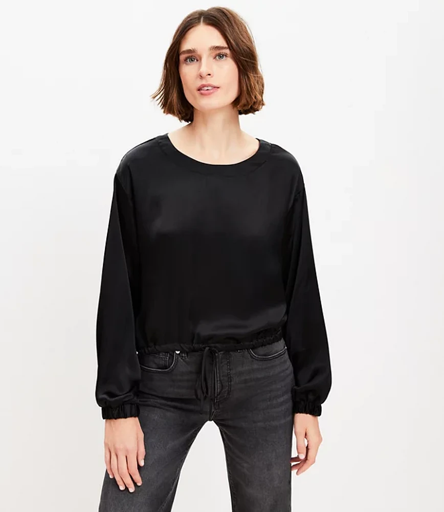 Satin Drawstring Blouse