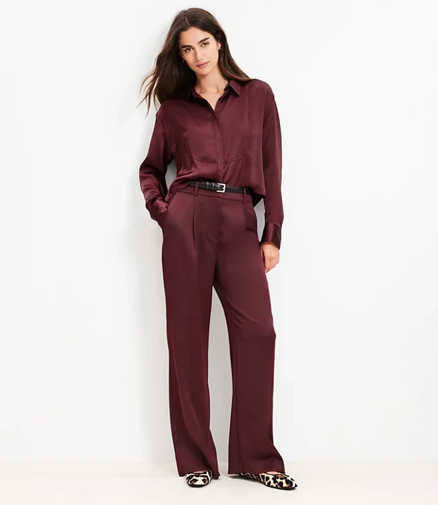 Peyton Trouser Pants in Satin