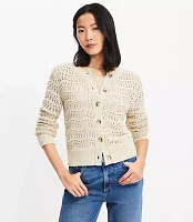 Shimmer Pointelle Cardigan