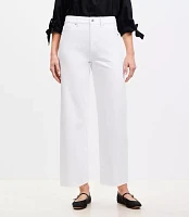 High Rise Wide Leg Crop Jeans White