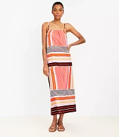 LOFT Beach Striped Crisscross Back Maxi Dress