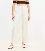 Seamed Palmer Wide Leg Crop Pants in Twill