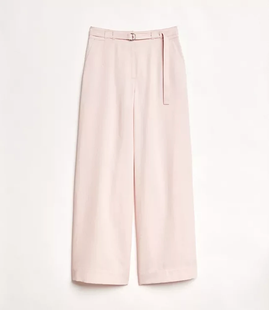 LOFT Versa Pure Spun Belted Wide Leg Pants