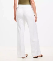 Clean Wide Leg Pants Linen Blend