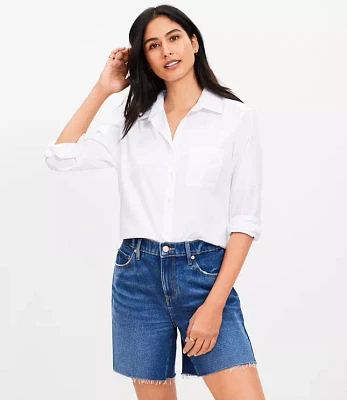 Frayed Boyfriend Shorts Authentic Vintage Mid Wash