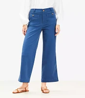 Petite Curvy Palmer Wide Leg Crop Pants Twill