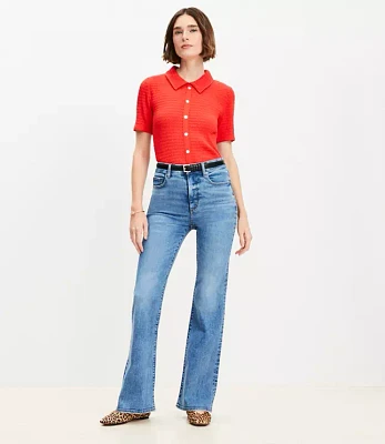 High Rise Relaxed Flare Jeans Mid Vintage Wash