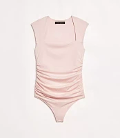 Petite LOFT Versa 360 Knit Ruched Square Neck Bodysuit