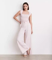 Petite LOFT Versa 360 Knit Ruched Square Neck Bodysuit