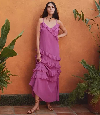Ruffle Strappy Maxi Dress