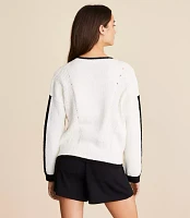 Lou & Grey Colorblock Pointelle Wedge Sweater