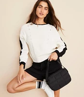 Lou & Grey Colorblock Pointelle Wedge Sweater