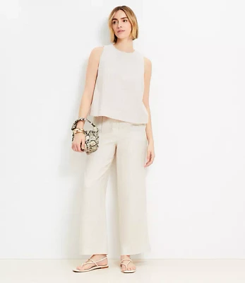 Pull On Wide Leg Pants Linen
