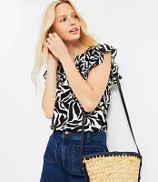 Fern Mixed Media Flutter Sleeve Top