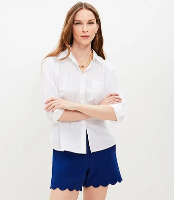 Riviera Shorts Scalloped Linen Cotton