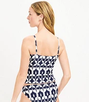 LOFT Beach Ikat Cinched Front Tankini Top