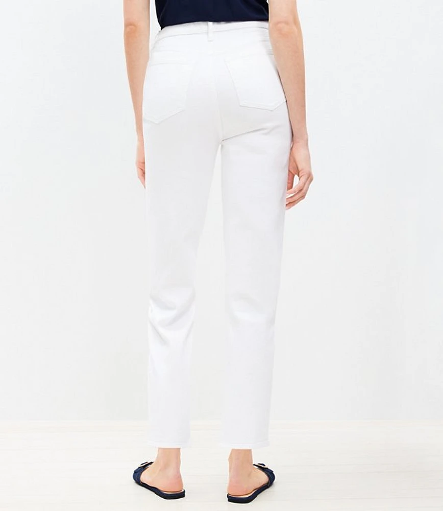 Curvy High Rise Slim Jeans White