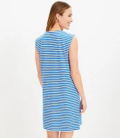 Petite Striped Pocket Muscle Tee Dress