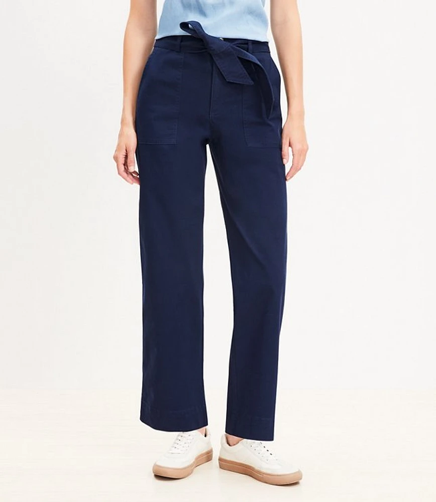 Petite Utility Straight Pants Twill