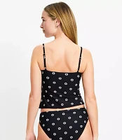 LOFT Beach Dotted Zig Zag Stitch Tankini Top