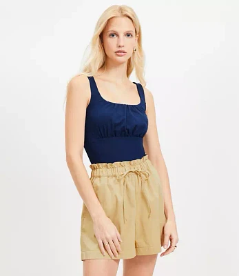 Petite Ruched Empire Waist Tank Top