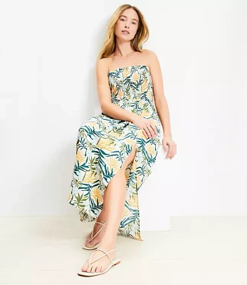 LOFT Beach Sunset Smocked Cami Maxi Pocket Dress