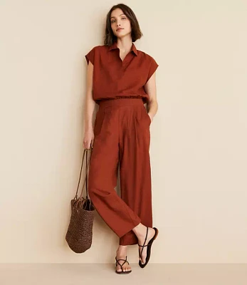 Lou & Grey Linen Cotton Wide Leg Crop Pants