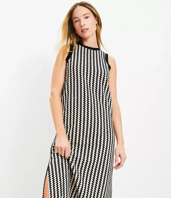 LOFT Beach Zig Zag Crochet Midi Dress