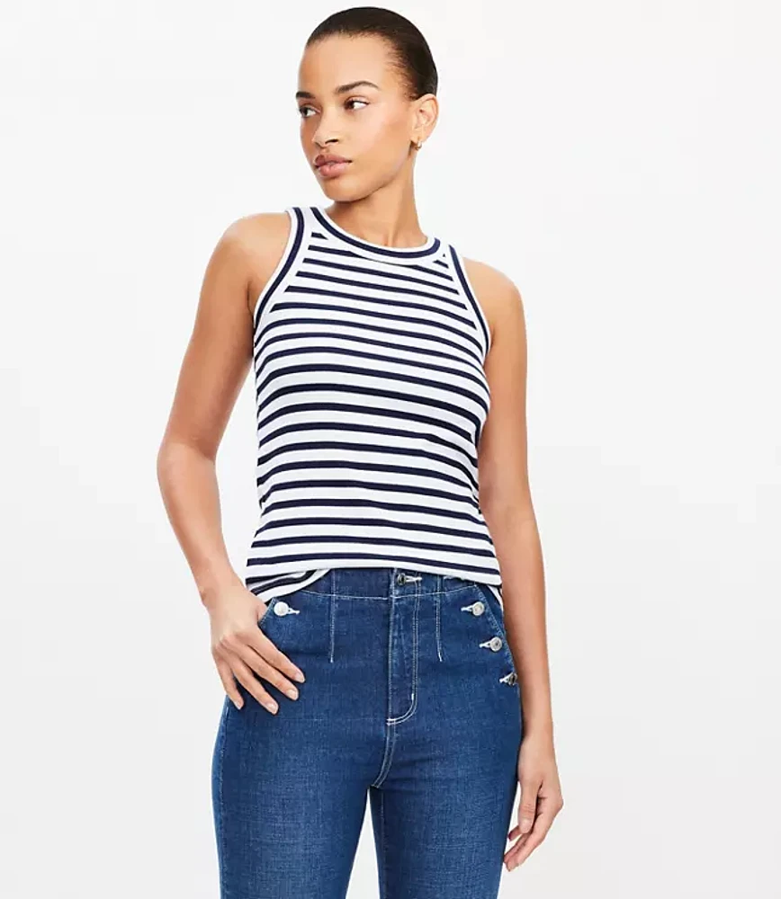 Petite Stripe Perfect Ribbed Tank Top