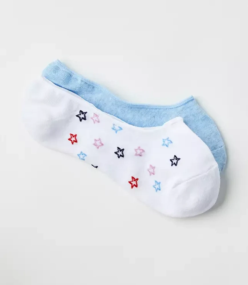 Star & Heathered No Show Sock Set