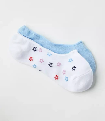 Star & Heathered No Show Sock Set