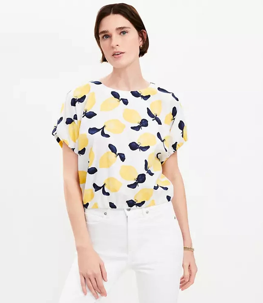 Petite Lemon Bubble Hem Top