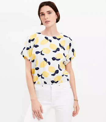 Petite Lemon Bubble Hem Top