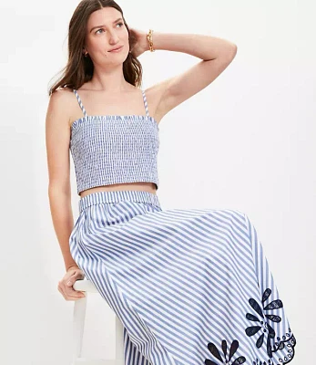 Striped Poplin Smocked Cami