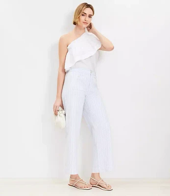 Petite Palmer Wide Leg Crop Pants Textured Stripe