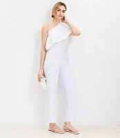 Petite Palmer Wide Leg Crop Pants Textured Stripe