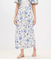 Garden Linen Blend Midi Skirt